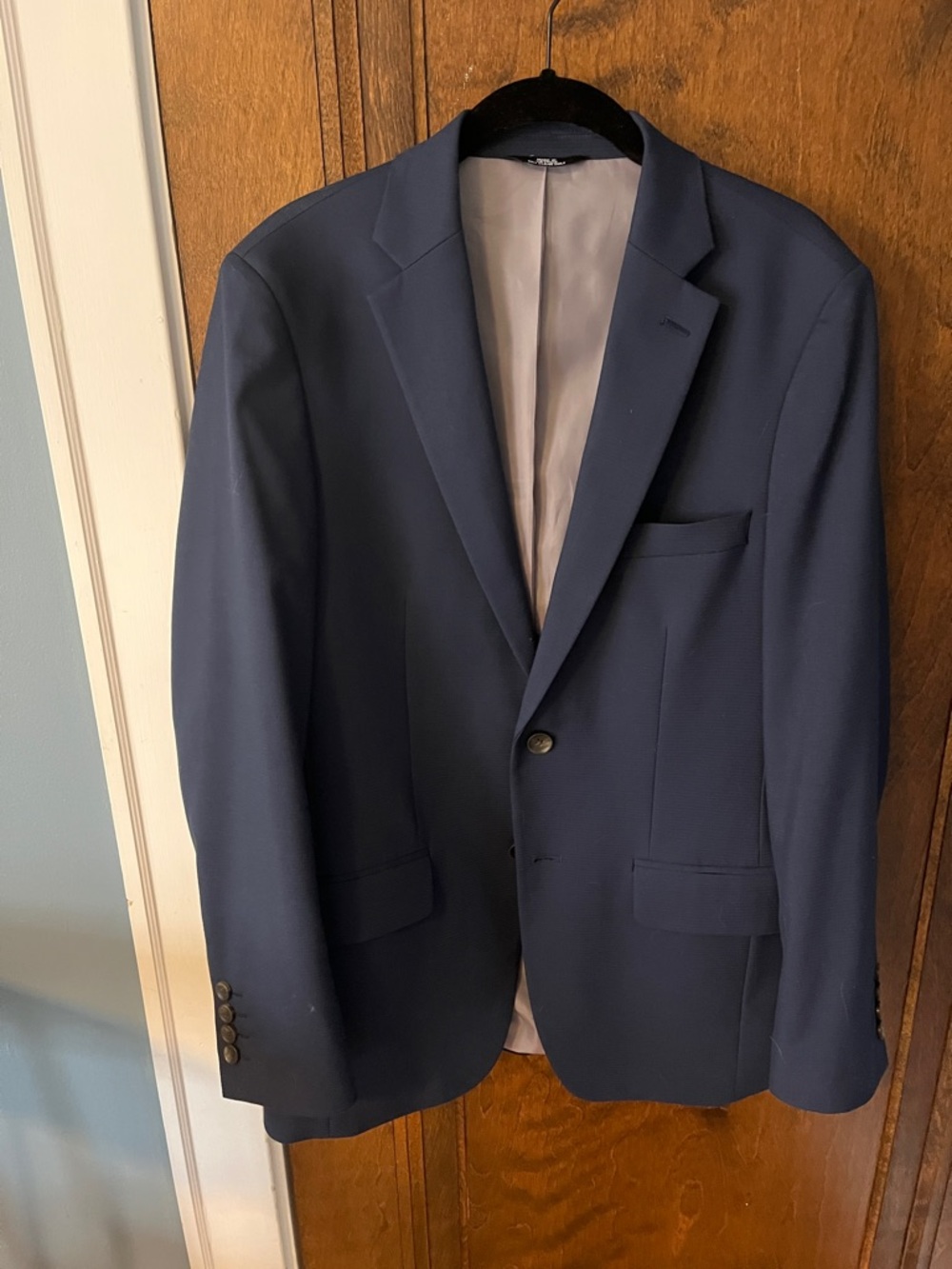 Haggar Navy Single-Breasted Two-Button Sport Coat